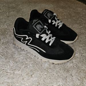 Marc Jacobs The Jogger Womens Size 6 36 Black Suede Textile Lace Up Casual Shoes